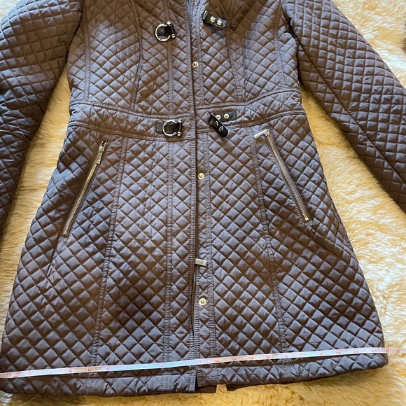 Ivanka Trump Brown Polyester Women's Faux Fur Hood Zip Quilted Hooded Jacket Xs! - Picture 6 of 16